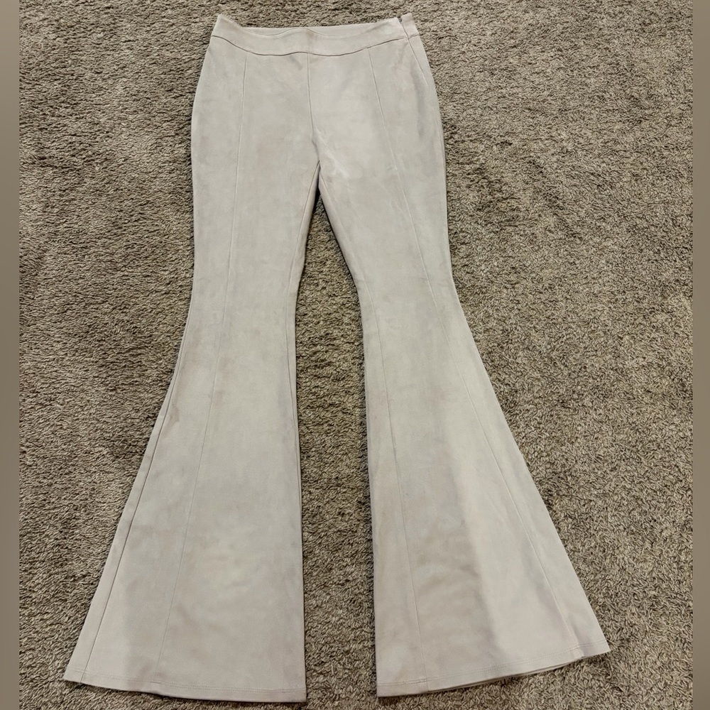 Shyanne Women's Faux Suede Taupe Western Festival Flare Pants - Picture 6 of 10